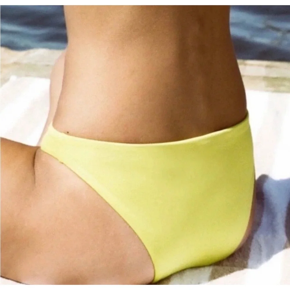Andie Swim The Cheeky Bottom Bikini Swimsuit Honeysuckle Yellow Size L NWT‎